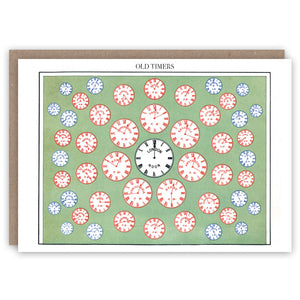 Greeting card illustrating old time zones