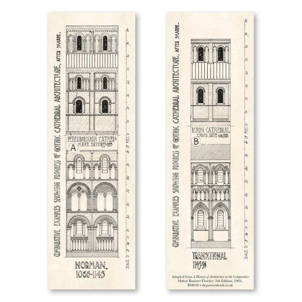 vintage style cathedrals 1 bookmark printed on recycled paper