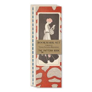 Packaged bookmark set with Vienna Secession illustrations on a white background