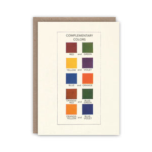 Note card with examples of complementary colours