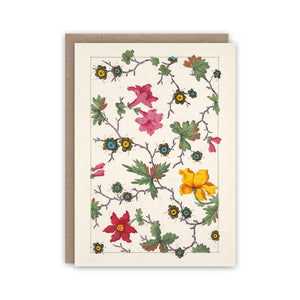 Greeting card with floral pattern