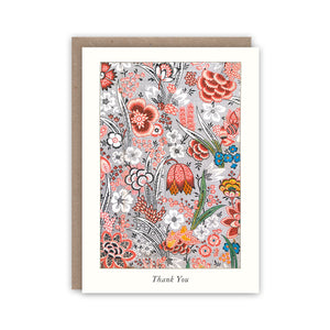 Thank you note card with floral pattern by Oberkampf and Cie.