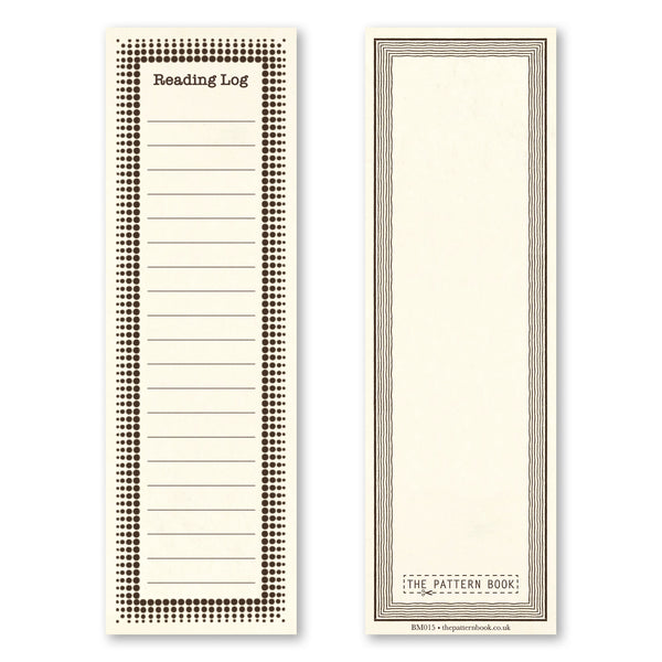 vintage style reading log bookmark brown  printed on recycled paper