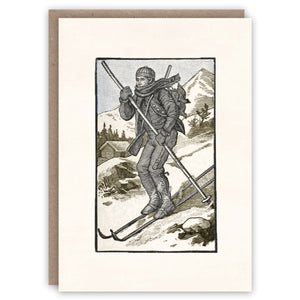 Skiing Christmas card