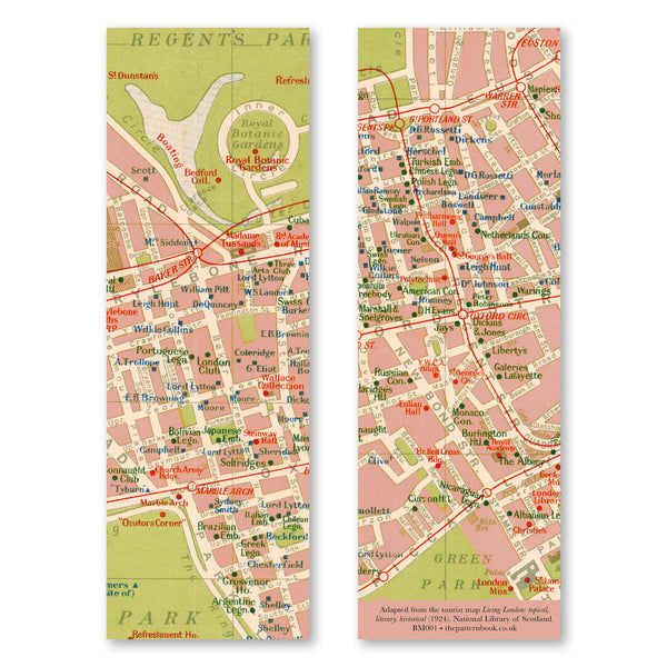 Set of 3 bookmarks – city maps