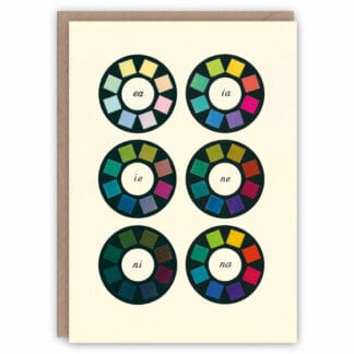 'Colour Wheels' – colour theory greetings card by The Pattern Book